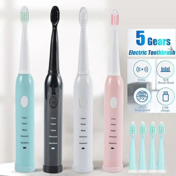1x rechargeable electric toothbrush ultrasonic powerful automatic smart tooth brush with replacement toothbrush heads 5 modes
1x rechargeable electric toothbrush ultrasonic powerful automatic smart tooth brush with replacement toothbrush heads 5 modes