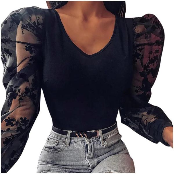 women fashion long sleeve sheer mesh blouse puff sleeve vintage pearls baggy blouse o-neck shirts female blusas, Black;white
women fashion long sleeve sheer mesh blouse puff sleeve vintage pearls baggy blouse o-neck shirts female blusas, Black;white