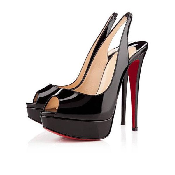 dress shoes brand platform woman peep toe red bottom 14cm high heels pumps women wedding bridal party with box, Black
dress shoes brand platform woman peep toe red bottom 14cm high heels pumps women wedding bridal party with box, Black