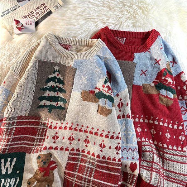 men's sweaters christmas sweater warm funny reindeer sweatshirt men and women crewneck winter oversized jumpers pullover, White;black
men's sweaters christmas sweater warm funny reindeer sweatshirt men and women crewneck winter oversized jumpers pullover, White;black