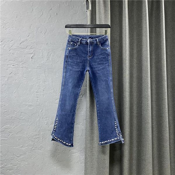 women's jeans 2021 autumn heavy industry beads diamond cropped for irregular bootcut pants female high waisted trouser, Blue
women's jeans 2021 autumn heavy industry beads diamond cropped for irregular bootcut pants female high waisted trouser, Blue