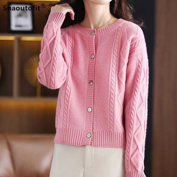 women's knits & tees spring autumn winter 2021 round neck single-breasted knitted wool cardigan explosive sweater lazy wind thick loose, White
women's knits & tees spring autumn winter 2021 round neck single-breasted knitted wool cardigan explosive sweater lazy wind thick loose, White