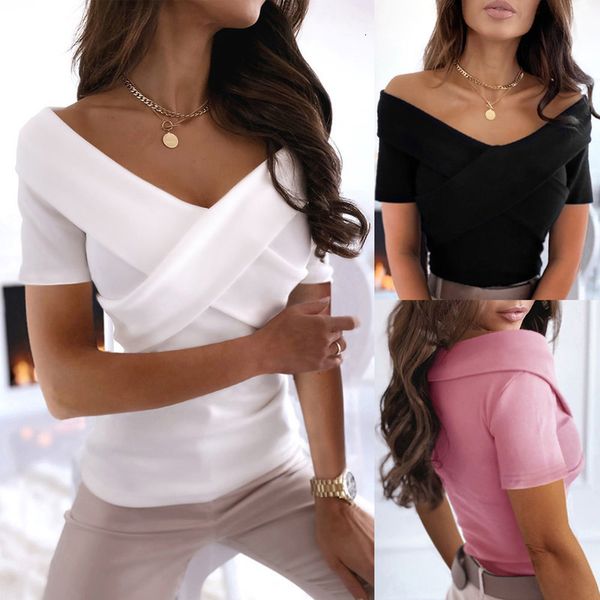 effects color off shoulder short mouw cross wrap shaved t-shirts and club mode women, White
effects color off shoulder short mouw cross wrap shaved t-shirts and club mode women, White
