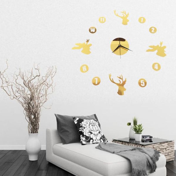 wall clocks 12.5x12.5cm creative diy acrylic personality mute clock simple for home decor office without battery - moose (golden)
wall clocks 12.5x12.5cm creative diy acrylic personality mute clock simple for home decor office without battery - moose (golden)