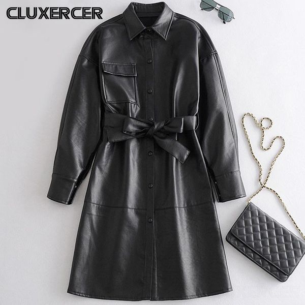 women's trench coats autumn winter black faux leather women casual with belt long loose windbreaker overcoat, Tan;black
women's trench coats autumn winter black faux leather women casual with belt long loose windbreaker overcoat, Tan;black