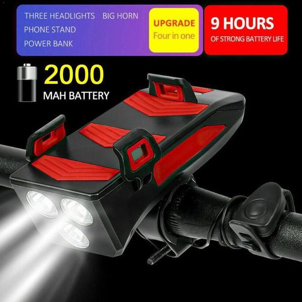 bicycle front light mobile phone bracket horn light charging usb glare warning led k4x5
bicycle front light mobile phone bracket horn light charging usb glare warning led k4x5