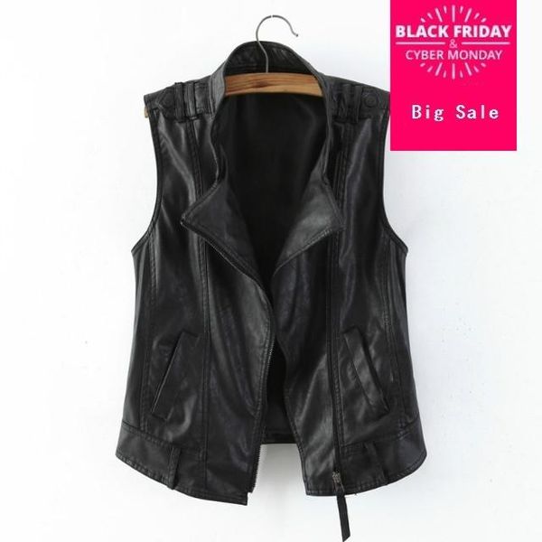 women's vests fashion zipper s-3xl black pu leather vest jacket motorcycle waistcoat, Black;white
women's vests fashion zipper s-3xl black pu leather vest jacket motorcycle waistcoat, Black;white