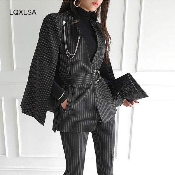 women's two piece pants stylish women blazer set belted cloak jacket & suit elegant female striped pant ladies 2 pieces 2021, White
women's two piece pants stylish women blazer set belted cloak jacket & suit elegant female striped pant ladies 2 pieces 2021, White