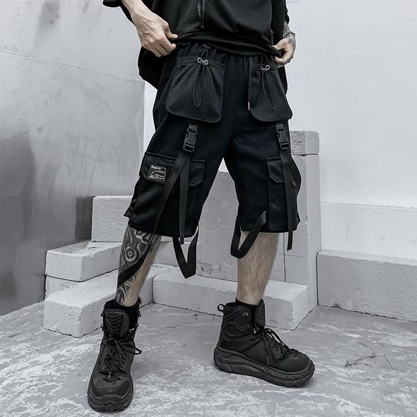 men summer multi pockets riboons hip hop cargo shorts casual street wear man elastic waist loose short pants bermuda masculina, White;black
men summer multi pockets riboons hip hop cargo shorts casual street wear man elastic waist loose short pants bermuda masculina, White;black