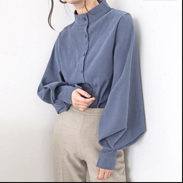 vintage lantern sleeve autumn winter thicken women shirt blouses single breasted blouse female loose shirts blusas mujer, White
vintage lantern sleeve autumn winter thicken women shirt blouses single breasted blouse female loose shirts blusas mujer, White