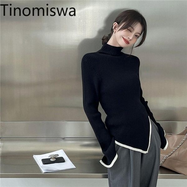 women's sweaters turtleneck sweater women contrast color long sleeve slim fit knitted pullover split design casual pull femme, White;black
women's sweaters turtleneck sweater women contrast color long sleeve slim fit knitted pullover split design casual pull femme, White;black