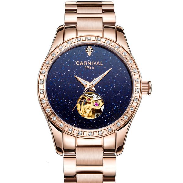 carnival women luxury steel watch band lady waterproof pink gold automatic self-wind mechanical, Slivery;brown
carnival women luxury steel watch band lady waterproof pink gold automatic self-wind mechanical, Slivery;brown