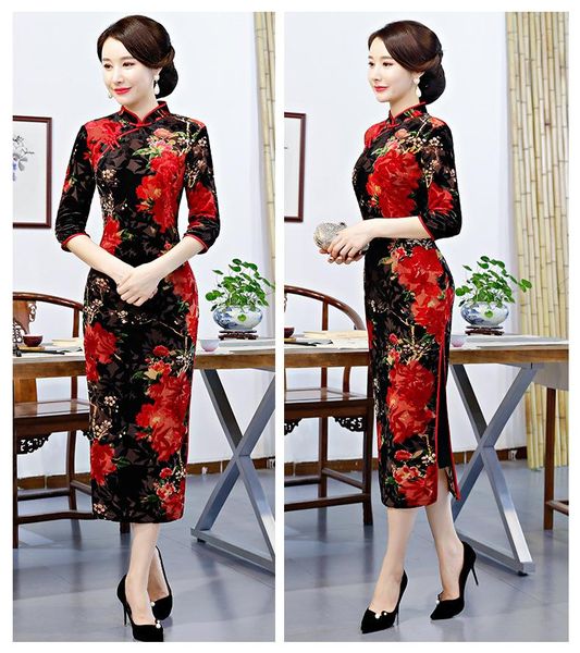 ethnic clothing 2021 red velvet elegant chinese women year dress vintage mandarin collar long cheongsam lady flower sheath qipao -4xl
ethnic clothing 2021 red velvet elegant chinese women year dress vintage mandarin collar long cheongsam lady flower sheath qipao -4xl