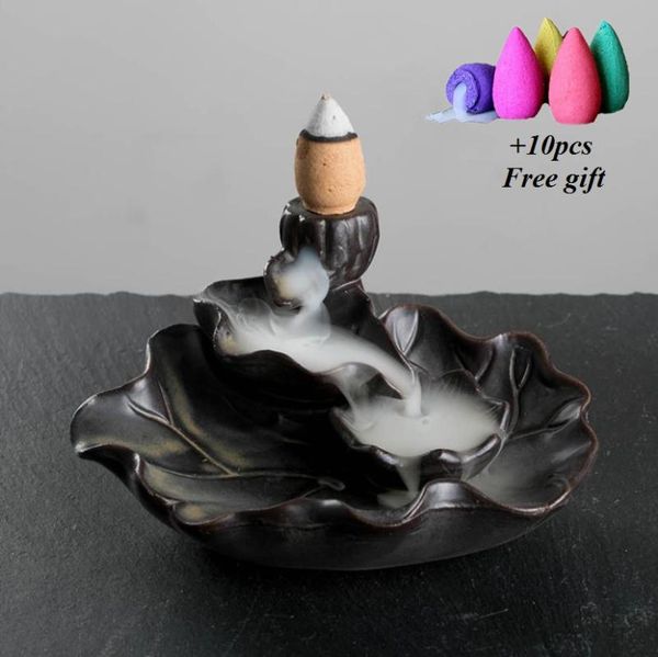 fragrance lamps lotus leaf ceramic home incense burner backflow censer teahouse office decoration
fragrance lamps lotus leaf ceramic home incense burner backflow censer teahouse office decoration