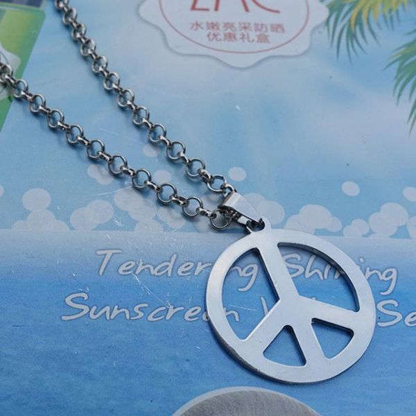 pendant necklaces stainless steel necklace peace sign hippie jewelry for men women, Silver
pendant necklaces stainless steel necklace peace sign hippie jewelry for men women, Silver