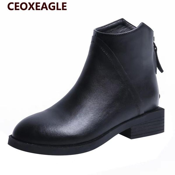 boots 2021 autumn winter women pu leather female back zipper vintage fashion ankle ship, Black
boots 2021 autumn winter women pu leather female back zipper vintage fashion ankle ship, Black