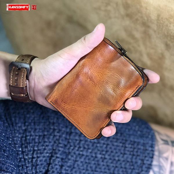 mini purse men's short wallet retro leather vertical card holder small wallets handmade cowhide original genuine leather men, Red;black
mini purse men's short wallet retro leather vertical card holder small wallets handmade cowhide original genuine leather men, Red;black