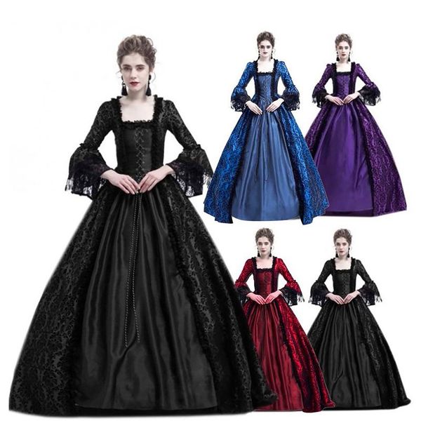 casual dresses vintage dress women literature gothic lace queen ball gown bell sleeve maxi halloween costume for cosplay, Black;gray
casual dresses vintage dress women literature gothic lace queen ball gown bell sleeve maxi halloween costume for cosplay, Black;gray