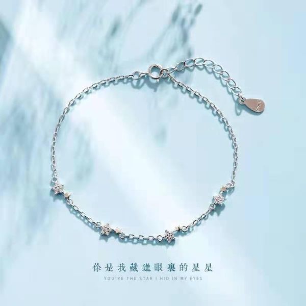 link, chain silver plated cz crystal star charm women bracelet for elegant wedding jewelry fashion party gift, Black
link, chain silver plated cz crystal star charm women bracelet for elegant wedding jewelry fashion party gift, Black