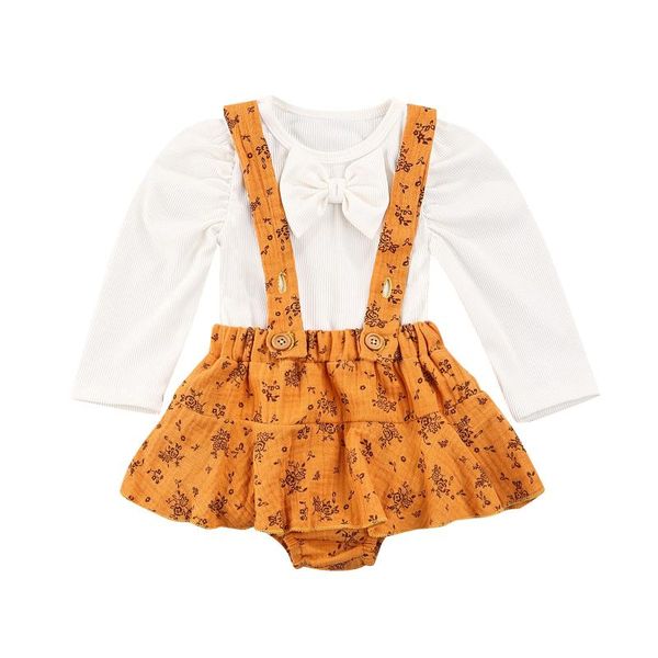 clothing sets baby girl suit set solid color o-neck long sleeve floral print suspender culotte 2 pieces outfits, White
clothing sets baby girl suit set solid color o-neck long sleeve floral print suspender culotte 2 pieces outfits, White