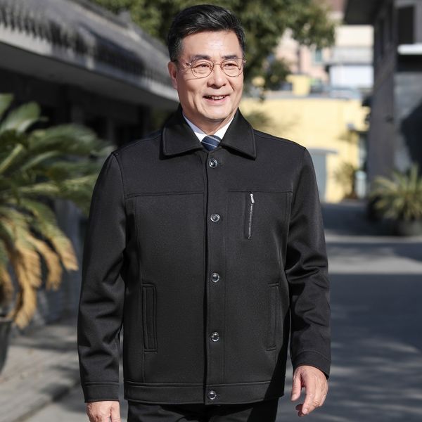 middle aged elderly men's spring autumn coat button thin jacket 70 years old 80 grandfather 60 father coat, Black
middle aged elderly men's spring autumn coat button thin jacket 70 years old 80 grandfather 60 father coat, Black
