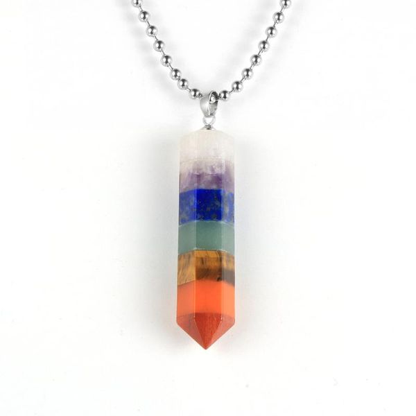 pendant necklaces 7 chakra column necklace men women reiki yoga colorful hexagon natural stone pendants 18' ball chain choker, Silver
pendant necklaces 7 chakra column necklace men women reiki yoga colorful hexagon natural stone pendants 18' ball chain choker, Silver
