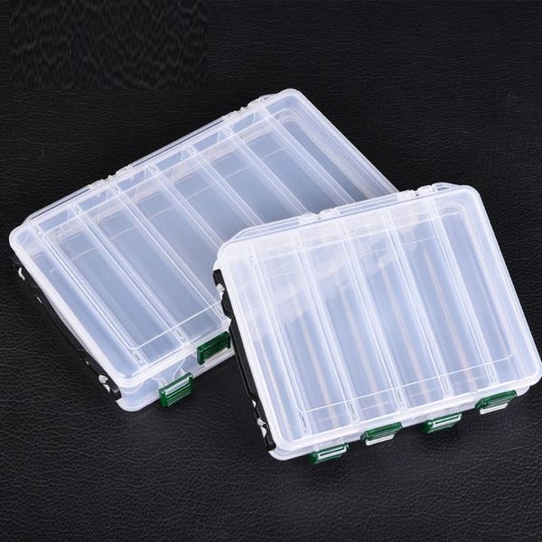 fishing accessories 14 compartments transparent plastic lure tackle box hook storage case double sided / 10
fishing accessories 14 compartments transparent plastic lure tackle box hook storage case double sided / 10
