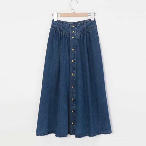skirts xiaowang products of spring and summer 21: single breasted simple high waist wide swing a-line skirt long blue wash de, Black
skirts xiaowang products of spring and summer 21: single breasted simple high waist wide swing a-line skirt long blue wash de, Black