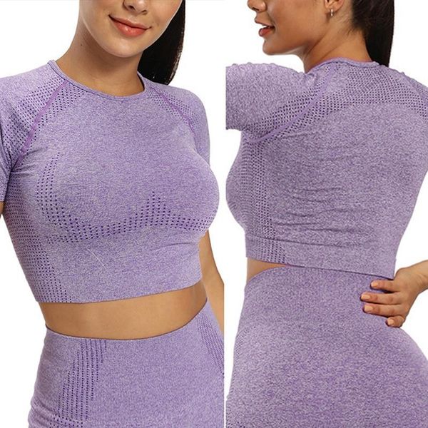 gym clothing women's moisture wicking sports fitness yoga clothes short sleeve purple, White;black
gym clothing women's moisture wicking sports fitness yoga clothes short sleeve purple, White;black