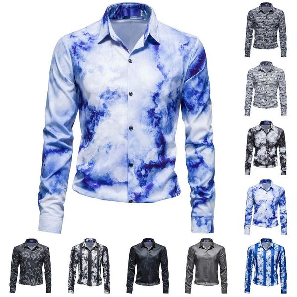 men's casual shirts loose print lapel long-sleeved shirt fall/winter polyester cotton printed long sleeve 2021, White;black
men's casual shirts loose print lapel long-sleeved shirt fall/winter polyester cotton printed long sleeve 2021, White;black