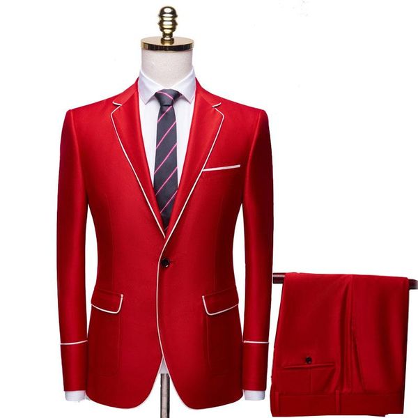 men's suits & blazers marriage suit men boutique fashion casual costume homme 2 pcs wedding blazer pants terno masculino slim fit annua, White;black
men's suits & blazers marriage suit men boutique fashion casual costume homme 2 pcs wedding blazer pants terno masculino slim fit annua, White;black