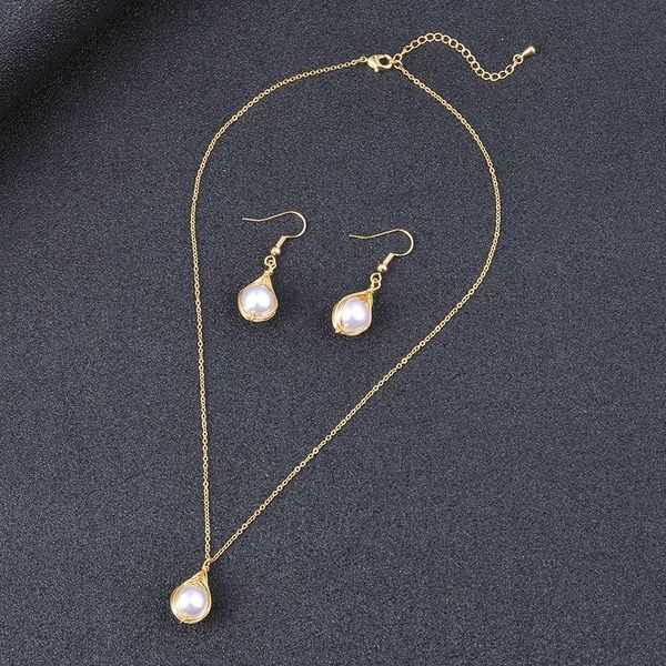 pendant necklaces artificial imitation pearl necklace earrings set korean fashion winding gold silk golden, Silver
pendant necklaces artificial imitation pearl necklace earrings set korean fashion winding gold silk golden, Silver