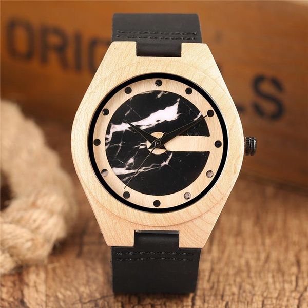 wristwatches creative nature maple wood clock men's bamboo quartz analog wristwatch black genuine leather bracelet strap timepiece, Slivery;brown
wristwatches creative nature maple wood clock men's bamboo quartz analog wristwatch black genuine leather bracelet strap timepiece, Slivery;brown