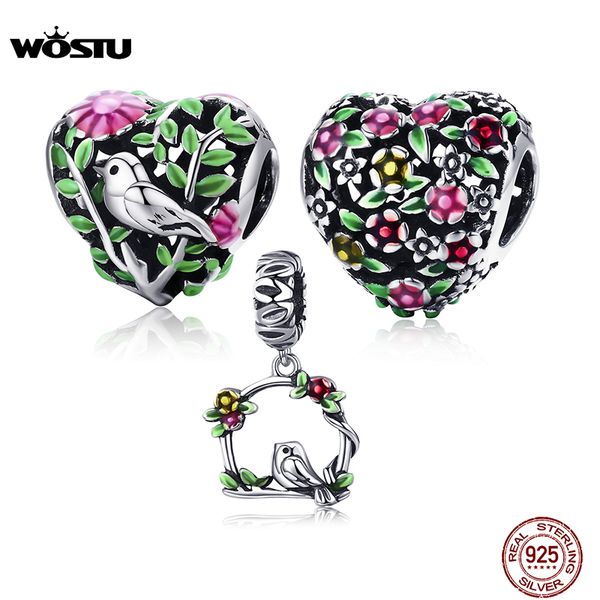 wostu real 925 sterling silver bird in the woods charm fit beads bracelet fashion original diy jewelry gift q0531, Black
wostu real 925 sterling silver bird in the woods charm fit beads bracelet fashion original diy jewelry gift q0531, Black