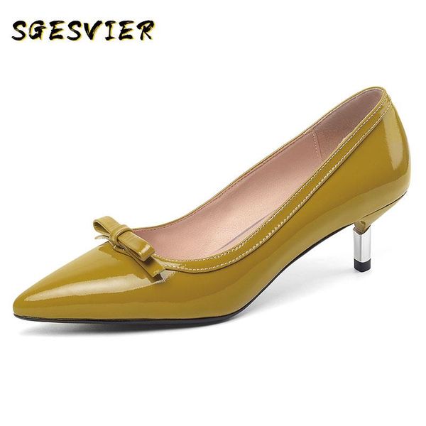 dress shoes sgesvier 2021 genuine leather women shallow high heels pumps wedding party concise pointed toe bowtie office lady, Black
dress shoes sgesvier 2021 genuine leather women shallow high heels pumps wedding party concise pointed toe bowtie office lady, Black
