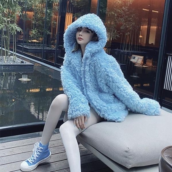 women's fur & faux women winter lamb coats lady casual furry hooded loose thick warm jacket fashion female plush coat k149, Black
women's fur & faux women winter lamb coats lady casual furry hooded loose thick warm jacket fashion female plush coat k149, Black