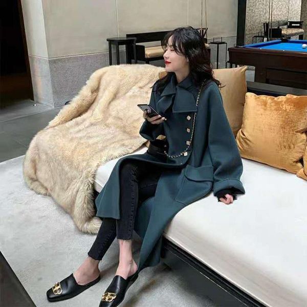 women's wool & blends double sided cashmere coat middle long autumn and winter 2021 republic style cape woolen, Black
women's wool & blends double sided cashmere coat middle long autumn and winter 2021 republic style cape woolen, Black