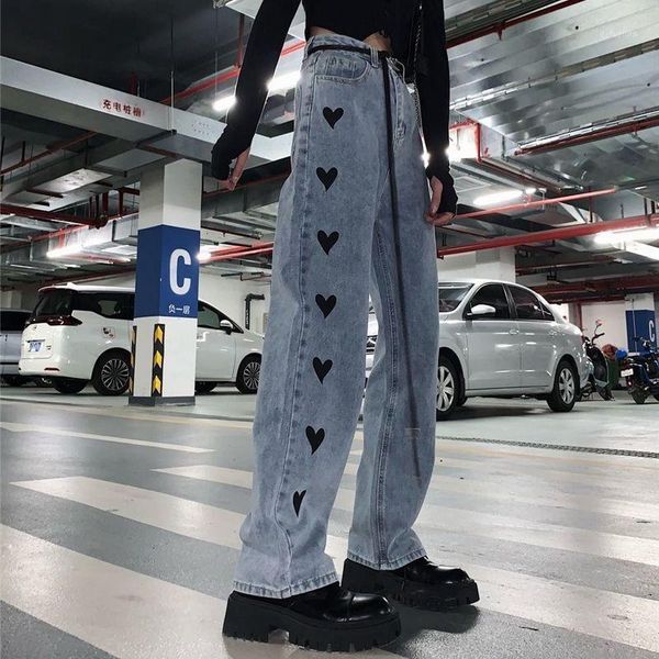 embroidery pattern straight high waist woman jeans loose pants spring autumn casual korean style fashion trousers for female women's, Blue
embroidery pattern straight high waist woman jeans loose pants spring autumn casual korean style fashion trousers for female women's, Blue