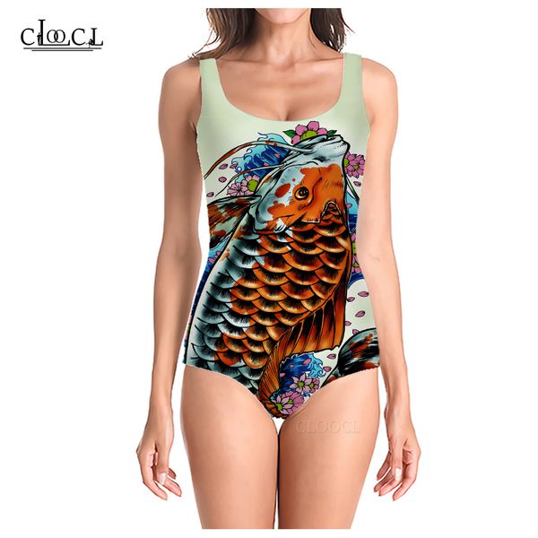 cloocl 2021 animal fish koi summer fashion swimsuits 3d print women sleeveless swimsuit cosplay beach one piece swimwear, White;black
cloocl 2021 animal fish koi summer fashion swimsuits 3d print women sleeveless swimsuit cosplay beach one piece swimwear, White;black