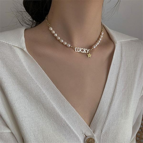 pendant necklaces luokey 2021 fashion delicate letter lucky choker necklace wedding pearl for women party girls ladies charm jewelry gift, Silver
pendant necklaces luokey 2021 fashion delicate letter lucky choker necklace wedding pearl for women party girls ladies charm jewelry gift, Silver