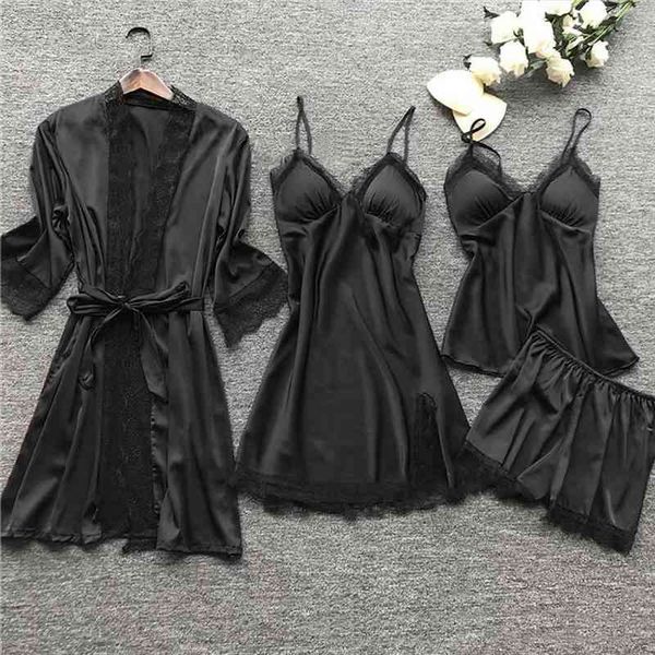 home clothes pajamas shorts suit womens sleepwears trouser suits pajama sets clothing female 4 pieces outfits nightwear, Black;red
home clothes pajamas shorts suit womens sleepwears trouser suits pajama sets clothing female 4 pieces outfits nightwear, Black;red