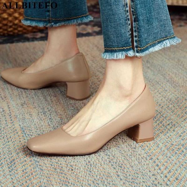 allbitefo simple thick heel comfortable genuine leather women heels shoes fashion leisure high heel shoes office work shoes 210611, Black 
allbitefo simple thick heel comfortable genuine leather women heels shoes fashion leisure high heel shoes office work shoes 210611, Black
