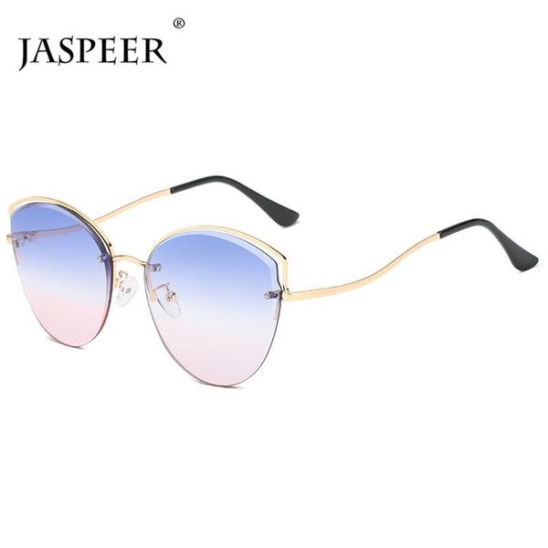 sunglasses jaspeer cat eye women rimless gradient sun glasses men female chic shades black brown metal frame, White;black
sunglasses jaspeer cat eye women rimless gradient sun glasses men female chic shades black brown metal frame, White;black