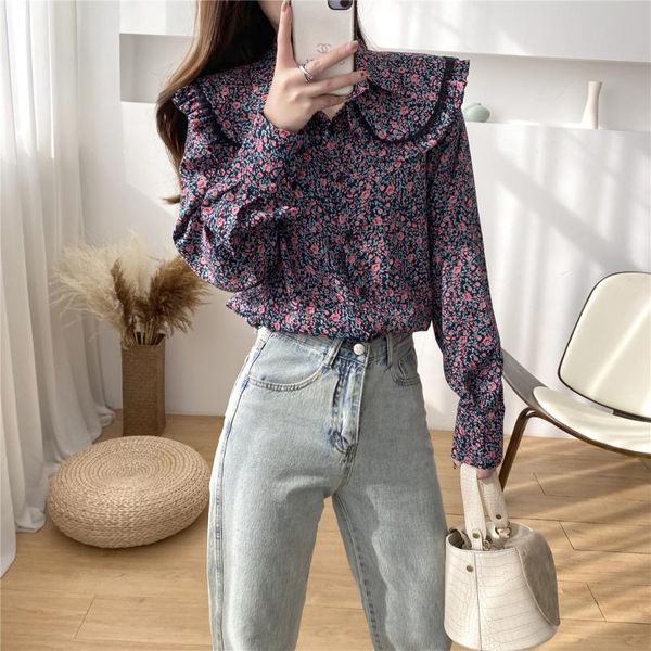 women's blouses & shirts fashion sweet small floral shirt long sleeve loose temperament for women 2021spring summer ladies, White
women's blouses & shirts fashion sweet small floral shirt long sleeve loose temperament for women 2021spring summer ladies, White