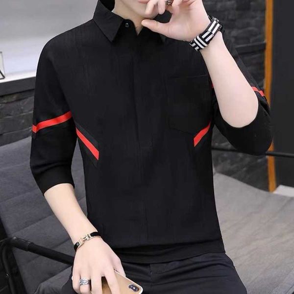 men's three-quarter sleeves summer loose short-sleeved white korean students half-sleeved trend shirt, White;black
men's three-quarter sleeves summer loose short-sleeved white korean students half-sleeved trend shirt, White;black