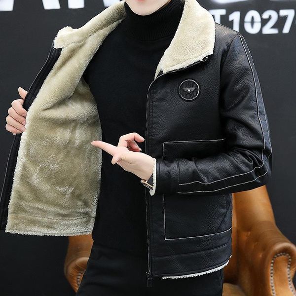 men's fur & faux the add wool warm winter coat lapels, handsome young man han edition cultivate morality leisure leather, Black
men's fur & faux the add wool warm winter coat lapels, handsome young man han edition cultivate morality leisure leather, Black