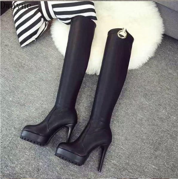boots winter thin heels long platform high models catwalk over-the-knee tube fashion elegant women's, Black
boots winter thin heels long platform high models catwalk over-the-knee tube fashion elegant women's, Black