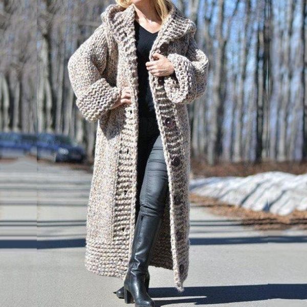 women's knits & tees 2021 fall winter hooded oversized plus size sweaters thick warm cardigan women knitted coats loose long overcoats, White
women's knits & tees 2021 fall winter hooded oversized plus size sweaters thick warm cardigan women knitted coats loose long overcoats, White
