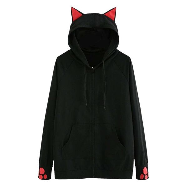 women's jackets fashion women zipper solid color long sleeve cat hooded with pocket casual ladies loose comfy winter coats #g1, Black;brown
women's jackets fashion women zipper solid color long sleeve cat hooded with pocket casual ladies loose comfy winter coats #g1, Black;brown