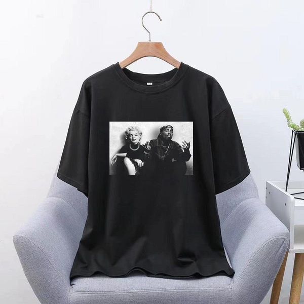 marilyn monroe and 2pac summer casual t shirts harajuku t shirt vintage aesthetic tee shirt short o-neck fun t-shirt, White
marilyn monroe and 2pac summer casual t shirts harajuku t shirt vintage aesthetic tee shirt short o-neck fun t-shirt, White